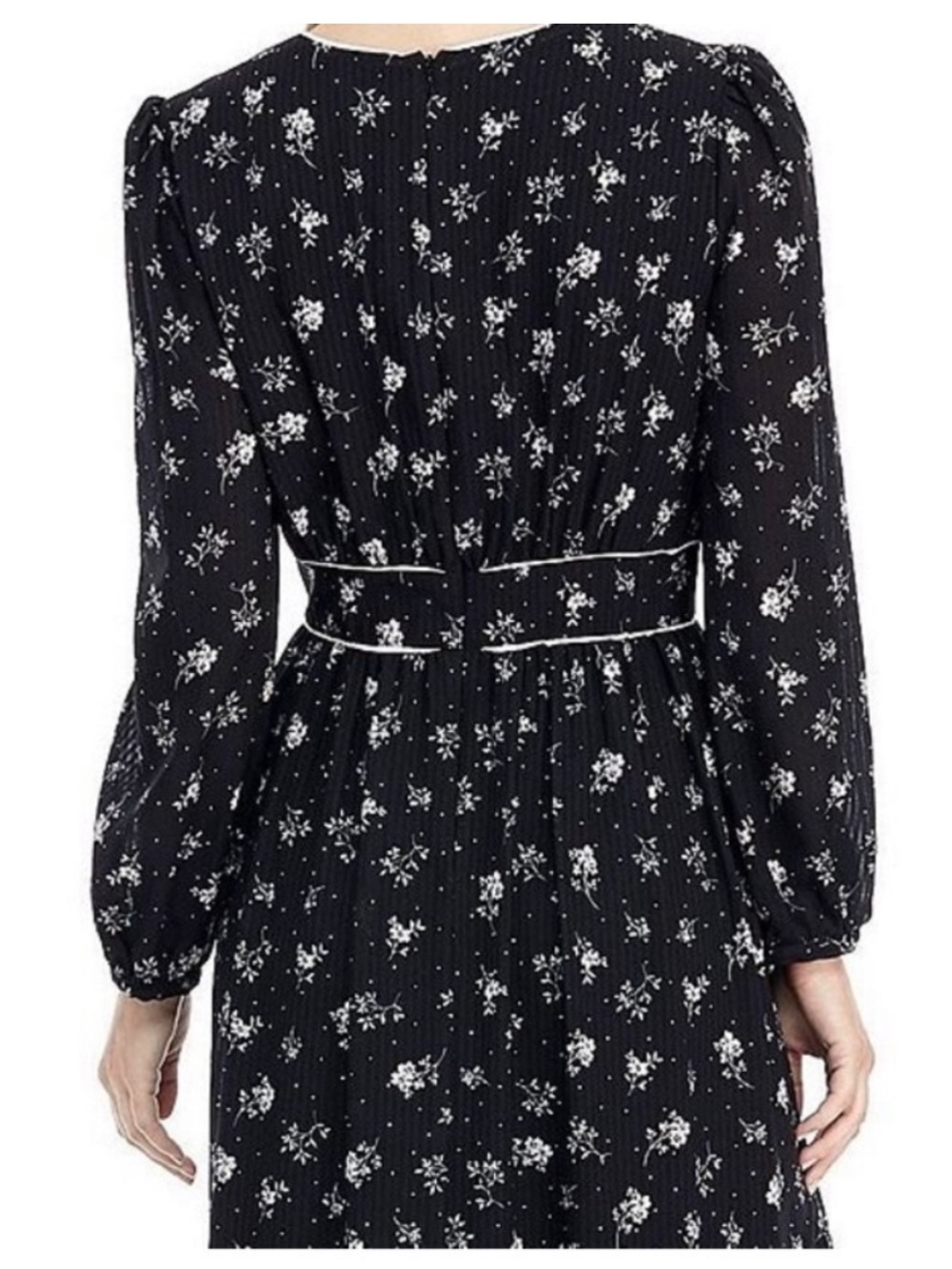 Anthro Gal Meets Glam Maxi Dress Sz 2 w MEASUREMENTS Floral Print V-Neck Black - Picture 9 of 13